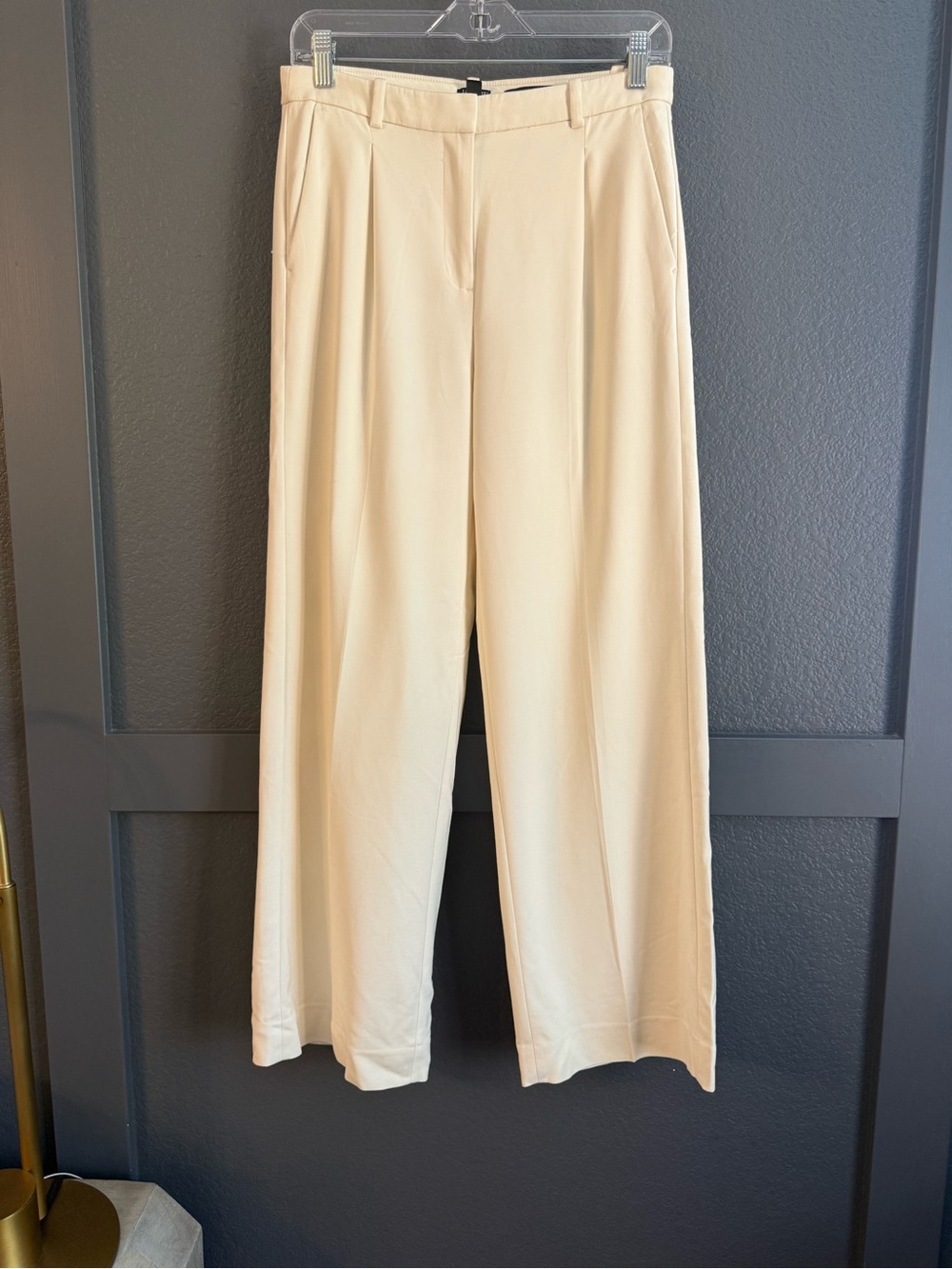 J.CREW • Wide leg essential pant trousers Cream - size 4 - Picture 2 of 7